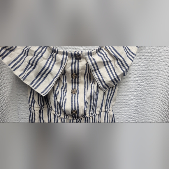 Speechless Navy and White Striped Jumpsuit - Picture 7 of 7